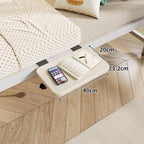 Clamp-On Floating Bedside Shelf with Bamboo Top and Slim Profile