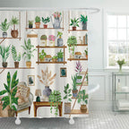 Cactus Garden-Themed Shower Curtain Kalsten