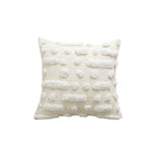 Decorative Square Velvet Throw Pillow with Pom-Pom Fringe and Removable Insert