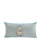 Cartoon Puppy Gingham Square Throw Pillow Cover with Hidden Zipper Linen-Blend Texture