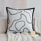 Decorative cushion with fine jacquard tree print and velvet piping Kalsten