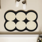 Absorbent Non-Slip Bathroom Mat with Circular Cushion Pads