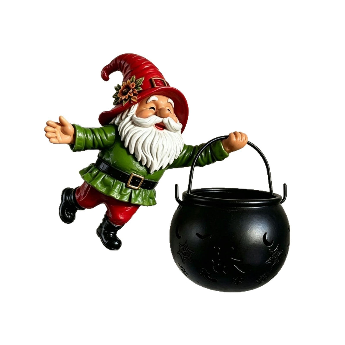 Decorative garden gnome figure with cauldron Kalsten