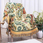 Floral Patterned Woven Throw Blanket