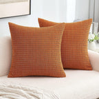 Textured Waffle-Weave Cotton Lumbar and Square Pillow Covers Set