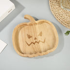 Christmas tree-shaped serving board made of solid wood with carved groove
