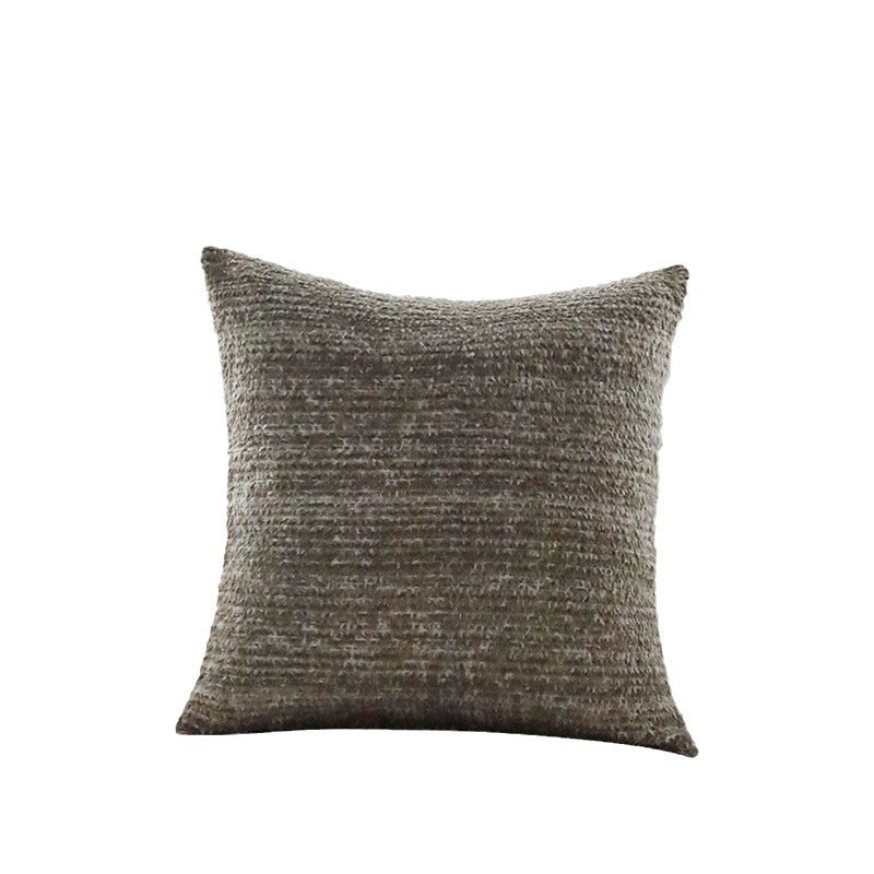 Square decorative cushion cover made of felted bouclé with fine linear texture Kalsten