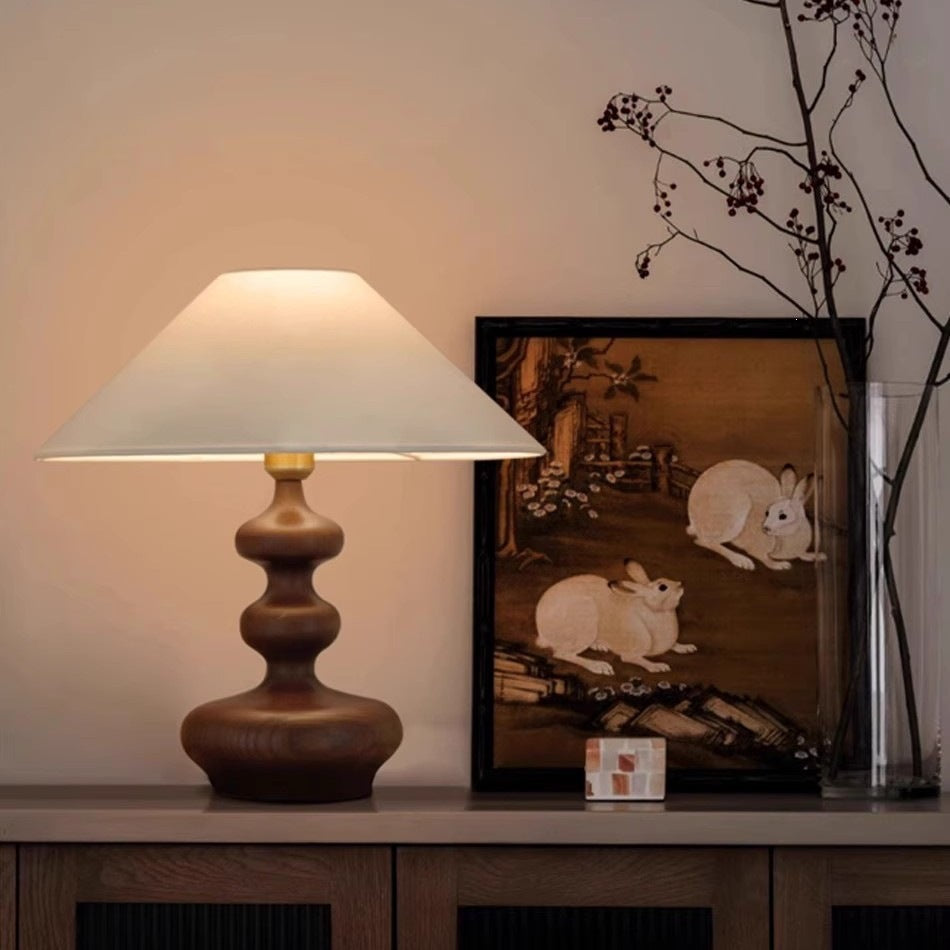 Elegant Table Lamp with Sculptural Base