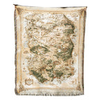 Vintage Map Throw Blanket