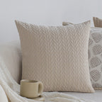 Square decorative pillow cover with tufted grid relief and tassel appliqués Kalsten