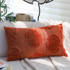 Square decorative pillow cover with 3D pumpkin tufting made of fluffy chenille and concealed zipper Kalsten