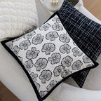 Square Decorative Cushion Cover with Large Wild Animal Jacquard and Velvet Piping Kalsten