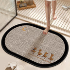 Absorbent Non-Slip Bath Mat with Winter Theme