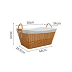 Braided storage basket with removable inner lining