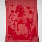 Decorative Equestrian-Themed Throw Blanket