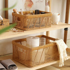 Decorative Handwoven Storage Basket with Cutout Handles Kalsten
