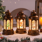 Illuminated Christmas lantern with Santa Claus scene Kalsten