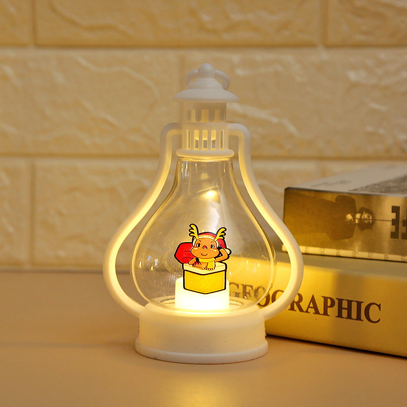 Decorative winter lantern with snowman motif