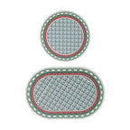Bathroom Mat Set Kalsten with non-slip soft back underside and fine lace pattern look