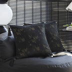 Square decorative cushion made of velvet with relief longitudinal stripes and fringe tassel Kalsten