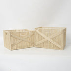 Decorative storage baskets made of woven material