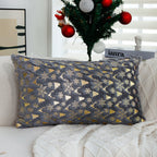 Square Christmas pillowcase made of velvet with deer, Christmas tree, and snowflake design Kalsten