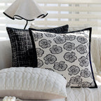 Square Decorative Cushion Cover with Large Wild Animal Jacquard and Velvet Piping Kalsten