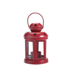 Hexagonal Glass-Paneled Metal Tealight Lantern with Star Vent Cutouts Kalsten