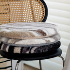 Round seat cushion with fluffy faux fur cover and non-slip bottom Kalsten