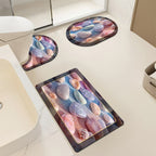 Artistic Pebble-Themed Bath Mat Set