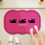 Cloud-Shaped Microfiber Anti-Slip Absorbent Bathroom Mat with Cartoon Dog Print