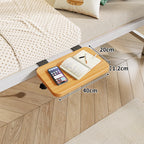 Clamp-On Floating Bedside Shelf with Bamboo Top and Slim Profile