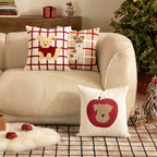 Decorative pillow with embroidered dog apple motif and soft terry cover Kalsten