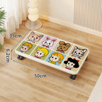 Low-Profile Under-Bed Rolling Storage Platform with Cartoon Top and Locking Casters