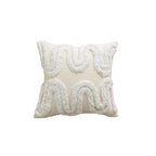 Decorative Square Velvet Throw Pillow with Pom-Pom Fringe and Removable Insert