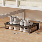Low-Profile Stackable Shoe Riser Shelf with Ventilated Grid Top for Under-Bed and Entryway