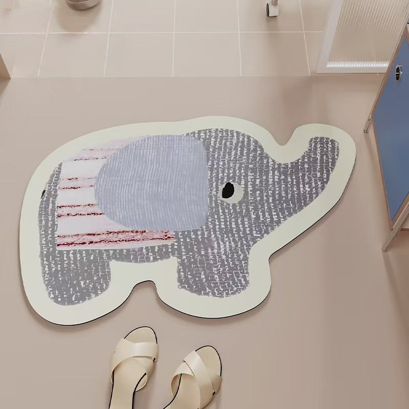 Cat-Themed Plush Bath Mat for Bathroom Decor
