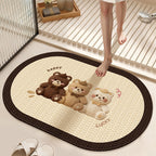 Absorbent Non-Slip Bath Mat with Winter Theme