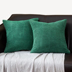 Textured Waffle-Weave Cotton Lumbar and Square Pillow Covers Set