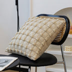 Square decorative pillow cover with tufted grid relief and tassel appliqués Kalsten