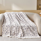Luxury Leopard-Print Fleece Throw Blanket Kalsten