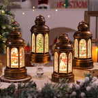 Illuminated Christmas lantern with Santa Claus scene Kalsten