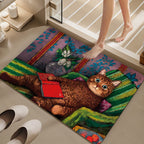 Cartoon Cat-Themed Bath Mat Kalsten
