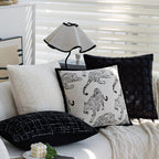 Rectangular decorative cushion with bouclé tweed structure Kalsten