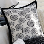 Square Decorative Cushion Cover with Large Wild Animal Jacquard and Velvet Piping Kalsten