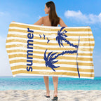 Beach towel with vibrant gradient color and stylish striped design Kalsten
