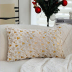 Square festive velvet cushion cover with golden Christmas applique Kalsten