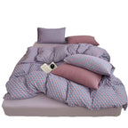 Floral cotton bedding set with quilted blanket and pillowcases
