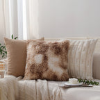 Square cushion cover made of extra-soft ribbed faux fur with Kalsten filling pillow