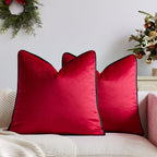 Luxury Velvet Throw Cushion with Contrast Piping